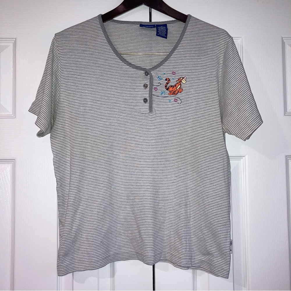 Pooh Embroidered Tigger Striped T-Shirt XL